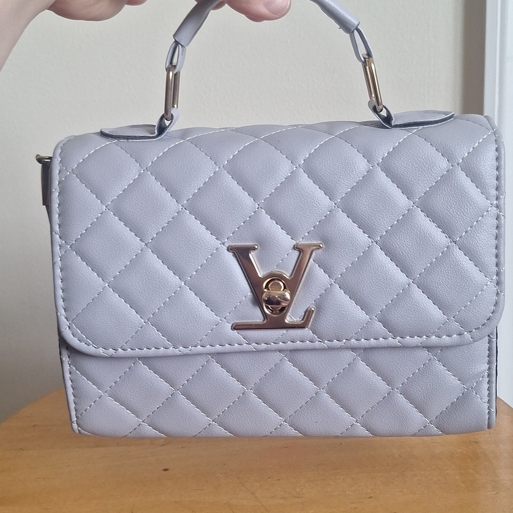 Purplish Gray Quilted Bag - Picture 5 of 6